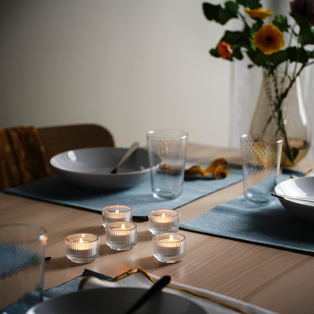 IKEA FINSMAK  (ИКЕА ФИНСМАК)  -  Подсвечник для чайных свечей - прозрачное стекло 3,5 см