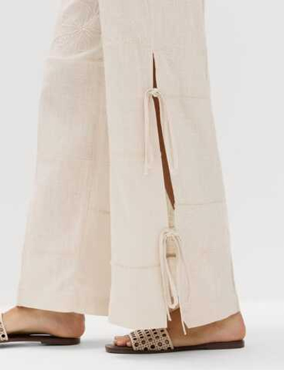 Широкие брюки из смесовой льняной ткани T57004254 - Marks & Spencer