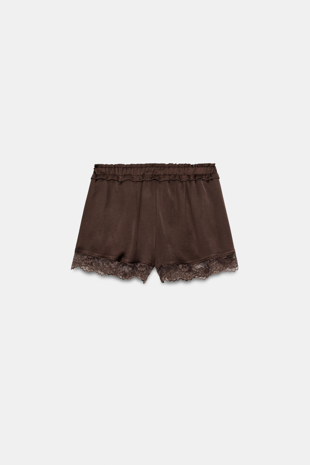КОМБИНИРОВАННЫЕ ШОРТЫ С КРУЖЕВОМ — ZARA