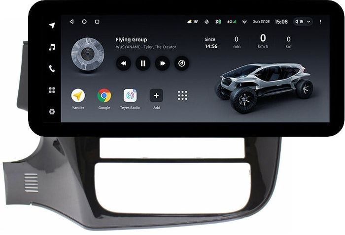 Магнитола для Mitsubishi Outlander 3 2016-2022 (левый руль, овальный климат, Китай, рамка 10) - Teyes LUX ONE ROUND монитор 12.3" 2K QLED на Android 10, Быстрая, CarPlay, 4G SIM-слот