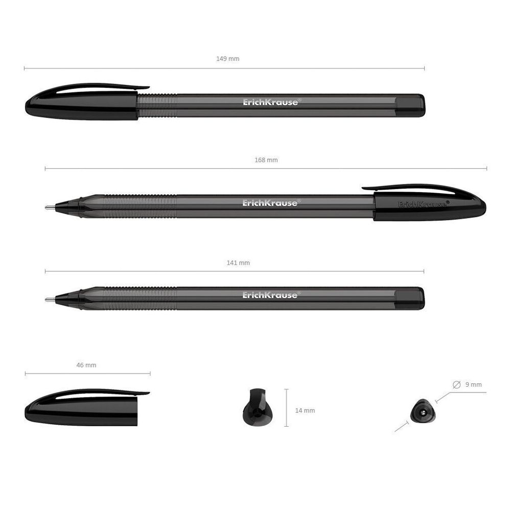 Ручка шариковая Erich Krause Ultra Glide U-108 черная, 1.0мм, 1шт.