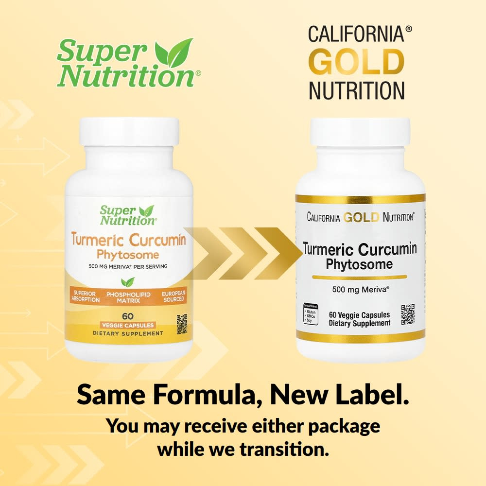 California Gold Nutrition, Turmeric Curcumin Phytosome Meriva®, фитосомы куркумина из куркумы, 500 мг, 60 растительных капсул