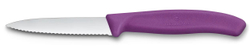 Нож Victorinox для очистки овощей, лезвие 8 см волнистое, фиолетовый