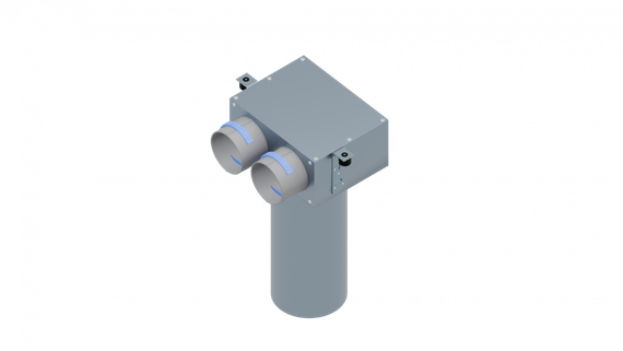 Flexag PCP-100/75x2 пленум вентиляционный потолочный, D100, на 2 выxода, L=300 мм