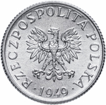 1 грош. Польша. 1949 год. UNC