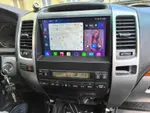 Магнитола для Toyota Land Cruiser Prado 120, Lexus GX470 (экран климата внизу, большая рамка) - FarCar S500-TS20 монитор 9.5" 2K QLED на Android 14, Быстрейшая, CarPlay, 4G SIM-слот