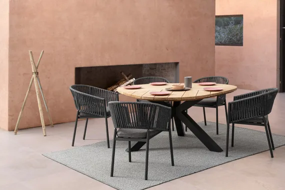 Стол Palmdale 160х160 см, тик, алюминий