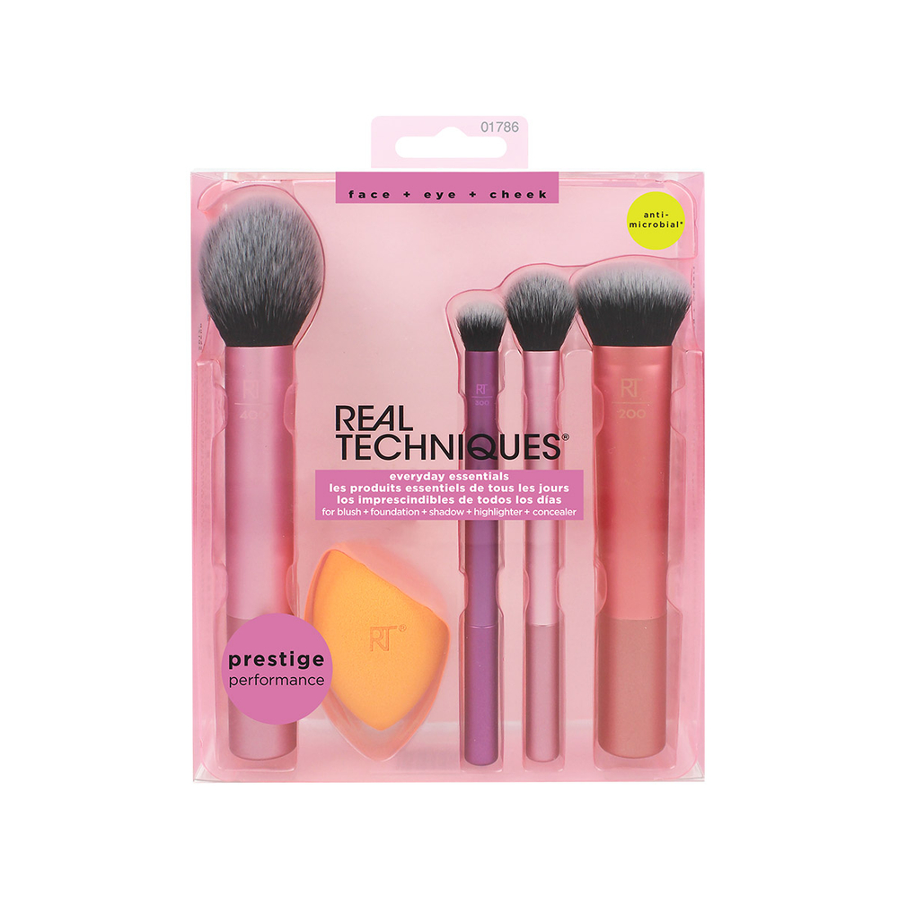 Набор кистей и спонж для макияжа REAL TECHNIQUES Everyday Essentials Set