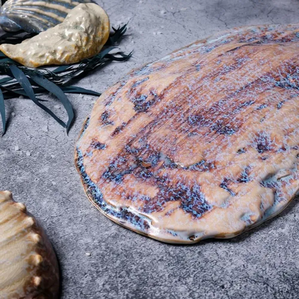 Блюдо овальное 51,8*23,5 см h3,5 см Light Purple Shell Northern Blue Frutti di Mare P.L. [1]