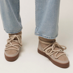 Высокие комбинированные кеды INUIKII Sneaker Classic Beige на меху
