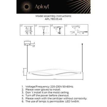 Люстра подвесная 45W 3000K APL.783.03.45 белый Manon Aployt