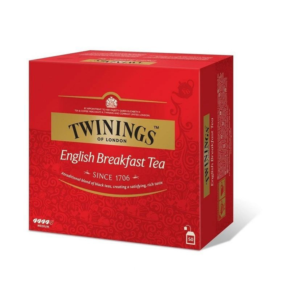 Чай черный Twinings "English Breakfast tea" 50 пакетиков 100 г (из Финляндии)
