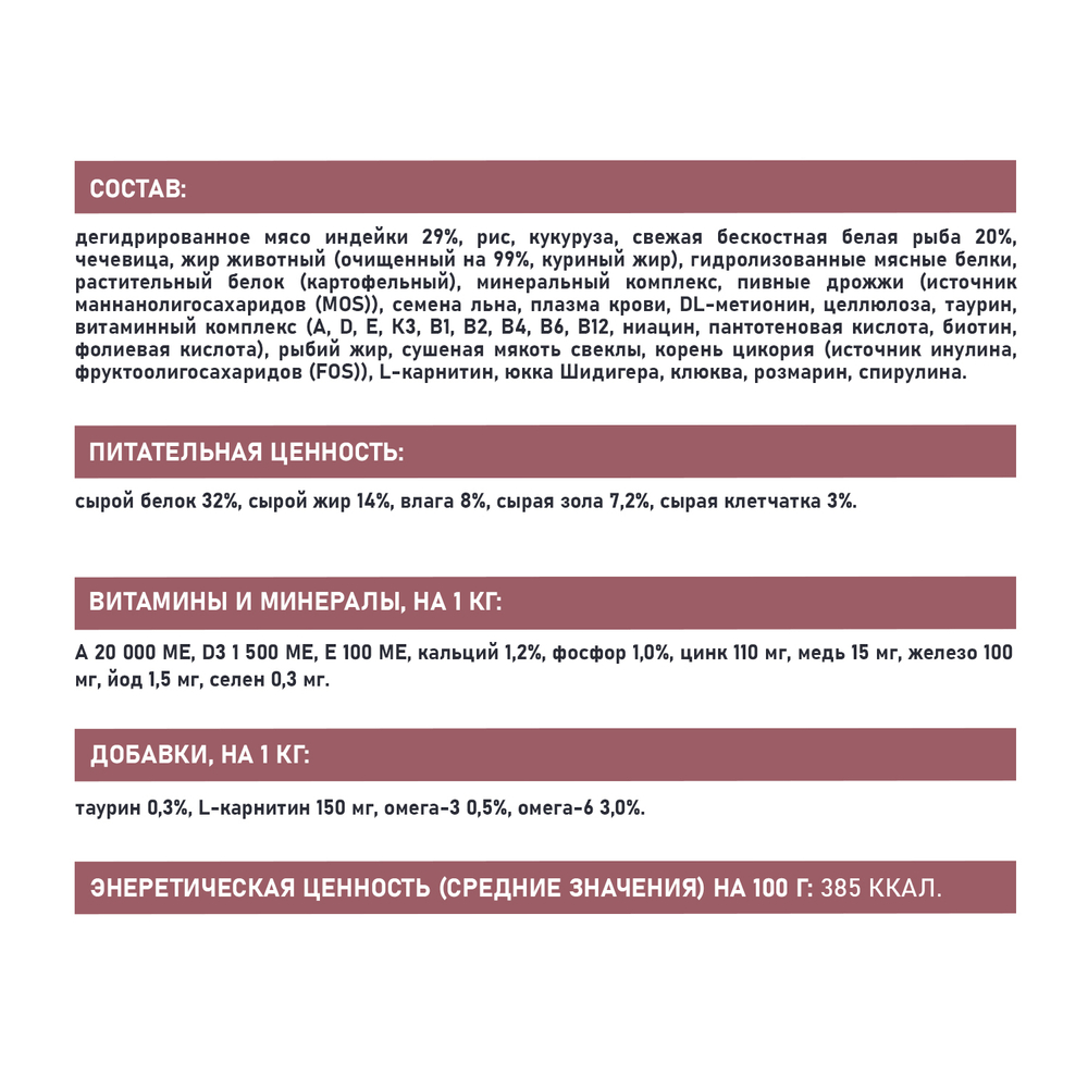 2548955 Сухой корм AWARD SPECIAL CARE Sensitive Skin&Coat для взрослых кошек для здоровой кожи и шерсти со свежей белой рыбой 10кг