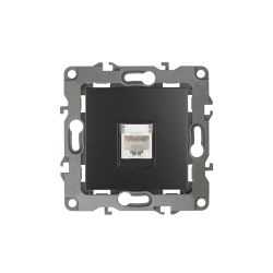 Розетка ЭРА Серия 12 12-3107-05 информационная RJ45 IP20 антрацит | Эра 12