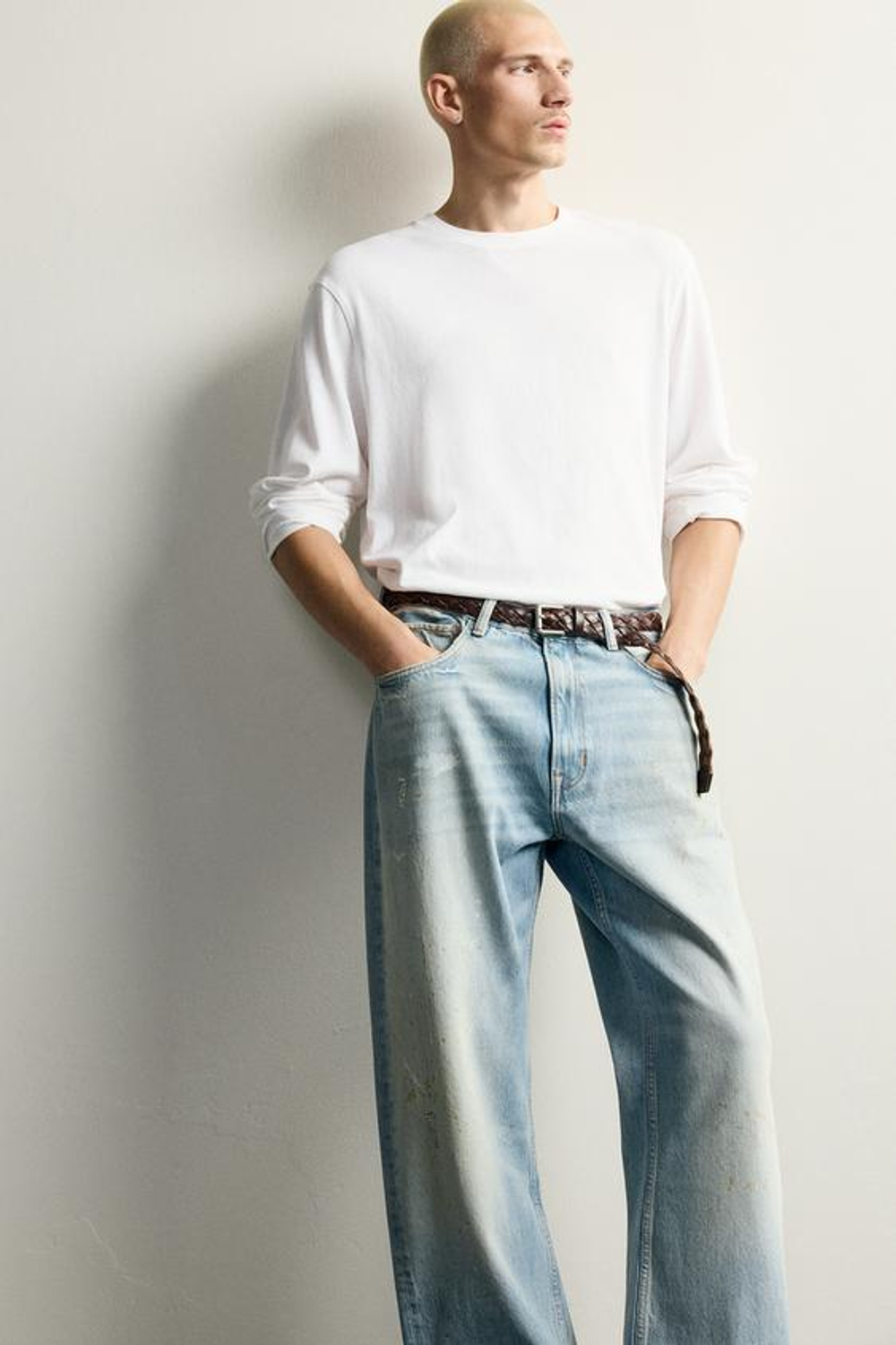 ZARA ДЖИНСЫ LOOSE FIT, ГОЛУБОЙ