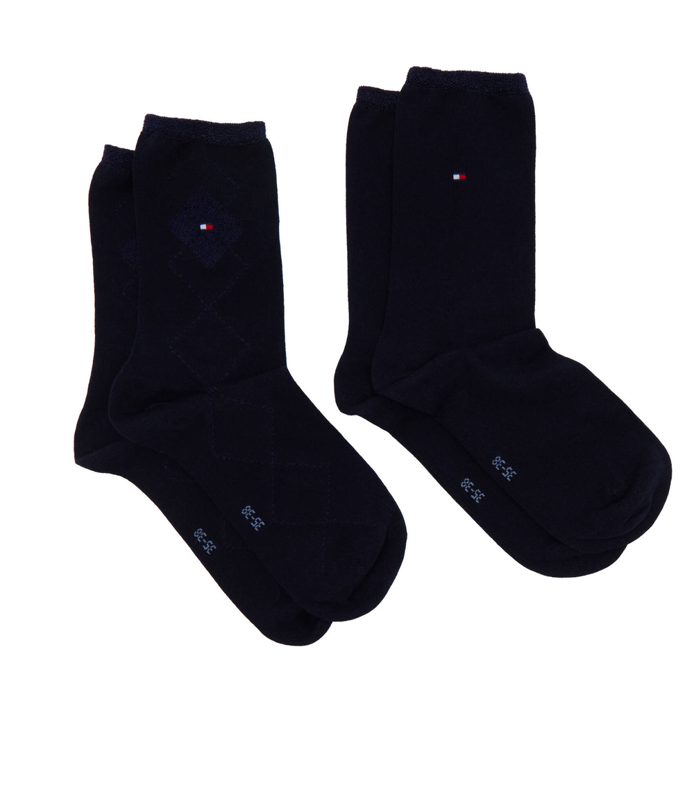 Носки 2 пары SHINY ARGYLE Tommy Hilfiger - темно-синий(701225402)