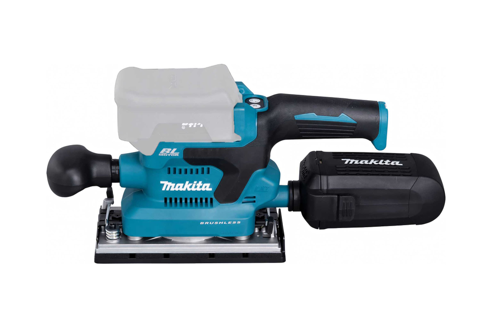 Вибрационная шлифмашина Makita LXT, BL, 18 В, XPT, 93x228 мм, 4000-12000 об/мин, ампл. 2.0 мм, 1.5 кг, кор., пылесборник, зажим, без аккум. и ЗУ DBO380Z