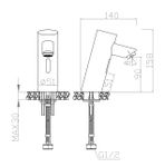 Кран сенсорный для раковины или столешницы LEED расход латунь NOFER 07261.LB глянцевый