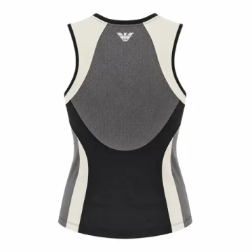 Женский топ теннисный EA7 Women Jersey Tank - black/butter/asphalt