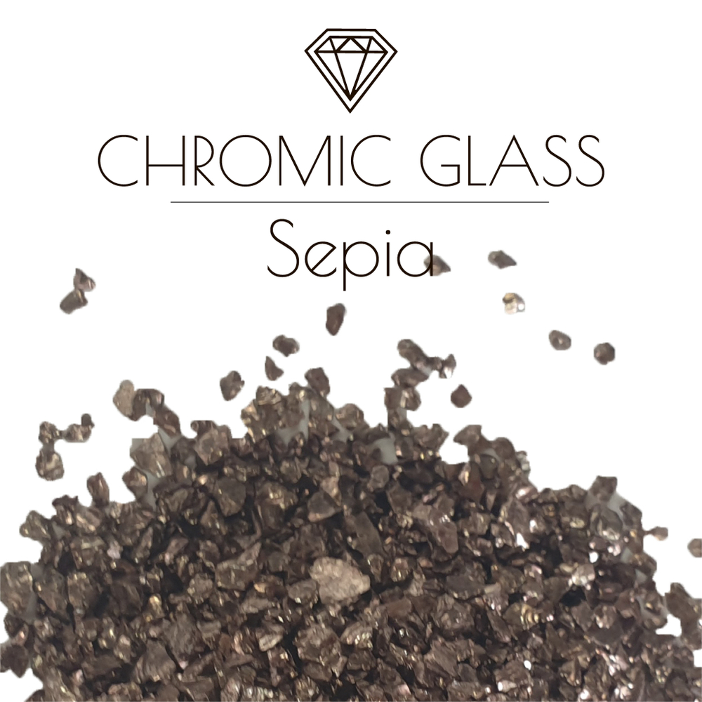 Стеклянная крошка Chromic Glass, Sepia, 100гр