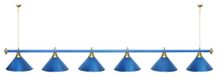Лампа STARTBILLIARDS 6 пл. (плафоны антик медь,штанга зеленая,фурнитура золото)