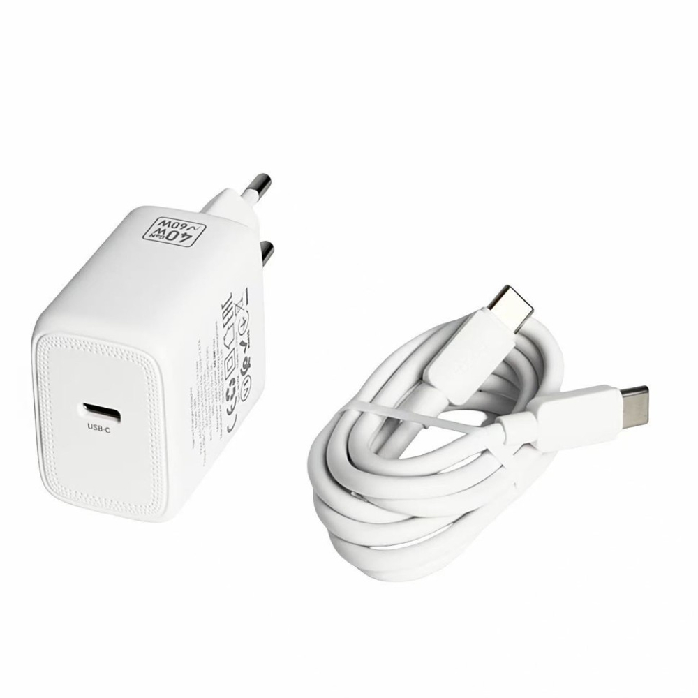 Сетевое зар. устр. Hoco N83 GaN с шнуром Type-C на Type-C 1C 60W белое
