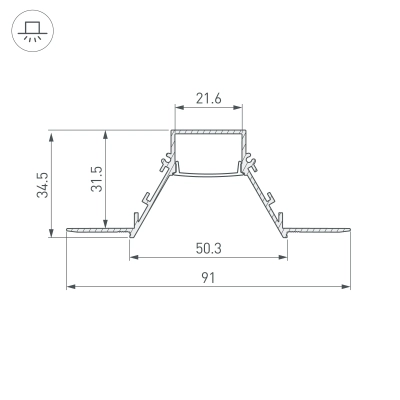 Профиль COMFORT21-V-FANTOM-2000 BLACK (Arlight, Алюминий)