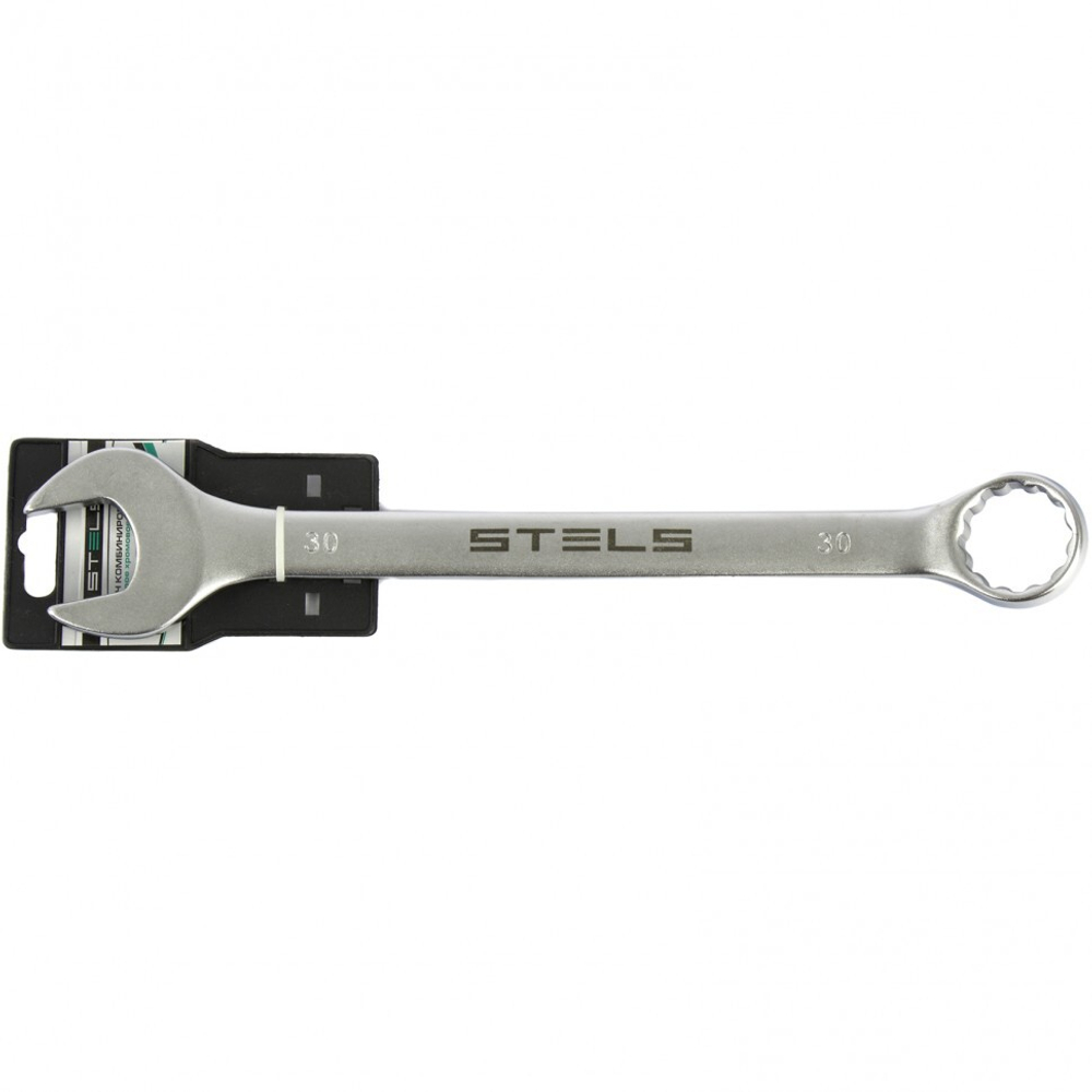 Ключ комбинированный, 30 мм, CrV, матовый хром Stels