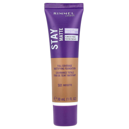 Rimmel London, Stay Matte, матирующая основа для полного покрытия, оттенок 501, 30 мл (1 жидк. унц.)
