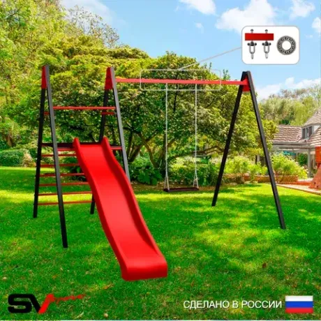 С качелями Деревянными