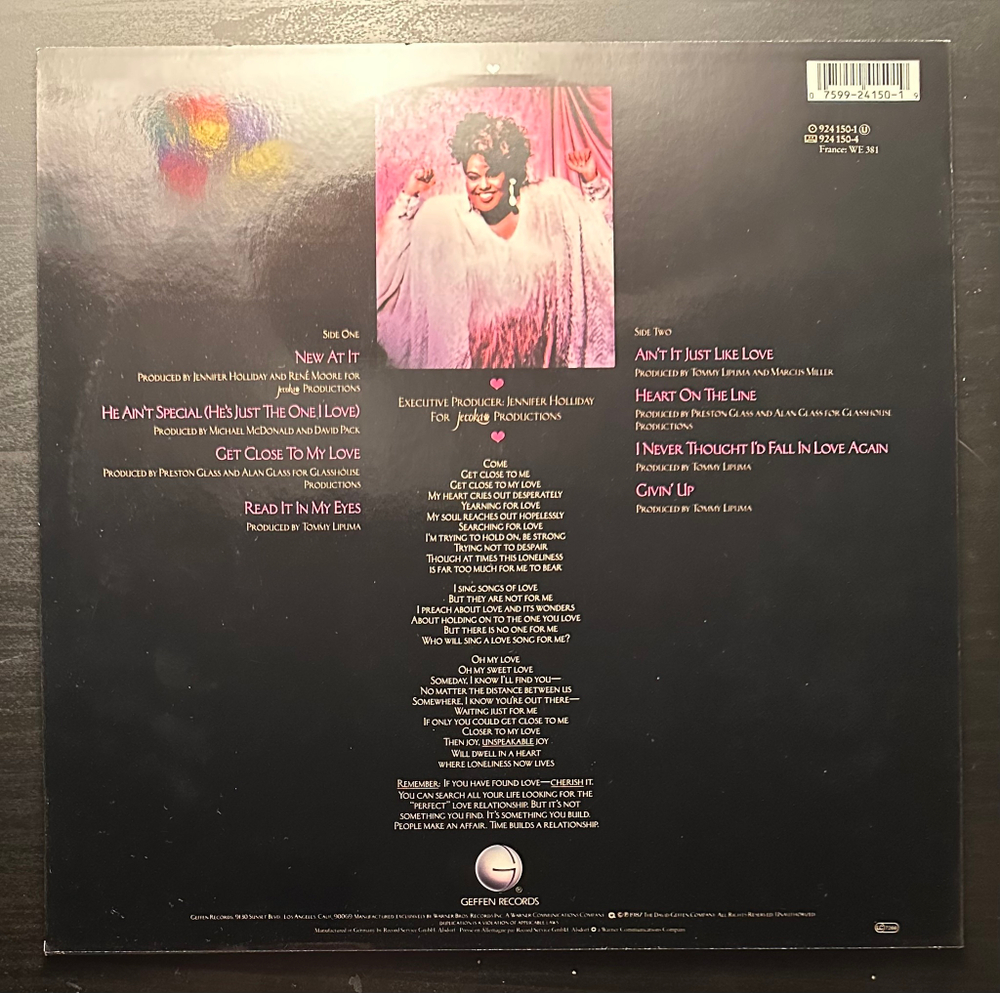 Jennifer Holliday - Get Close To My Love (Германия 1987г)