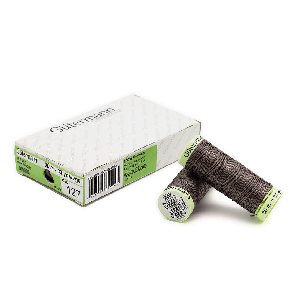 Нитки отделочные Gutermann Top Stitch 30 (30 метров), 5 кат. | 127 т.серо-сиреневый