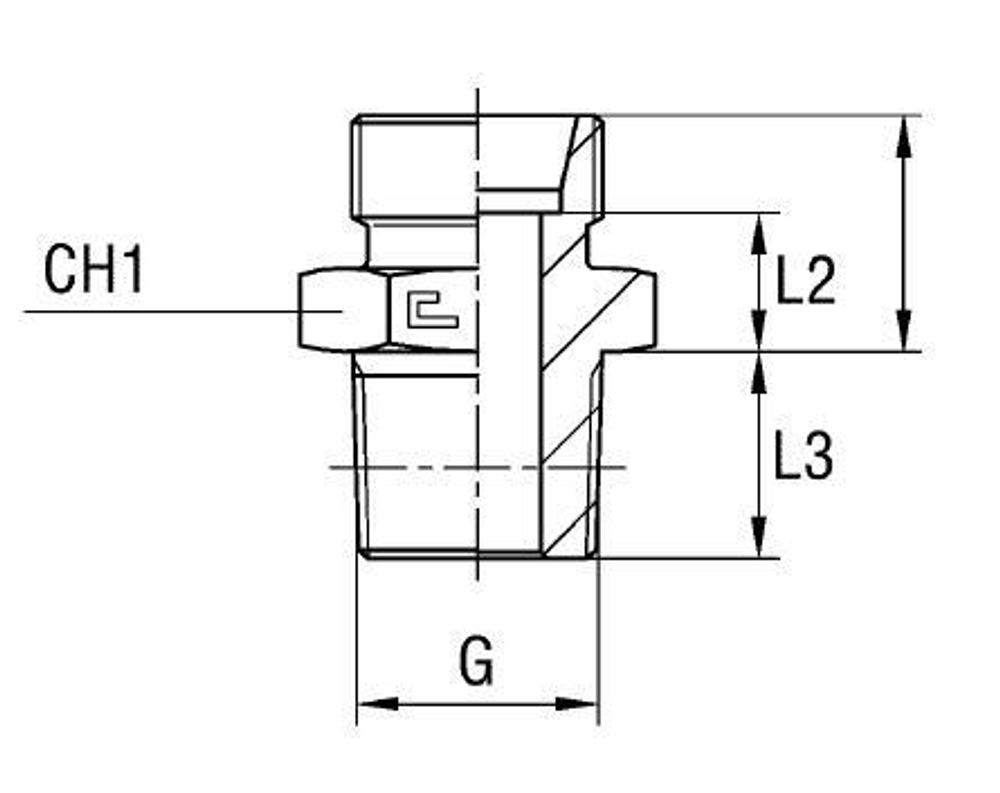 Штуцер FC DL15 BSPT 3/8 (корпус)