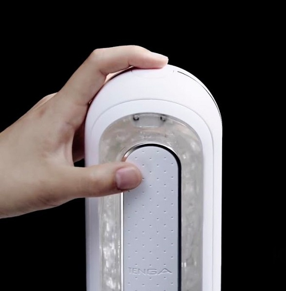 Белый мастурбатор 18см с вибрацией Tenga Flip Zero TFZ-101