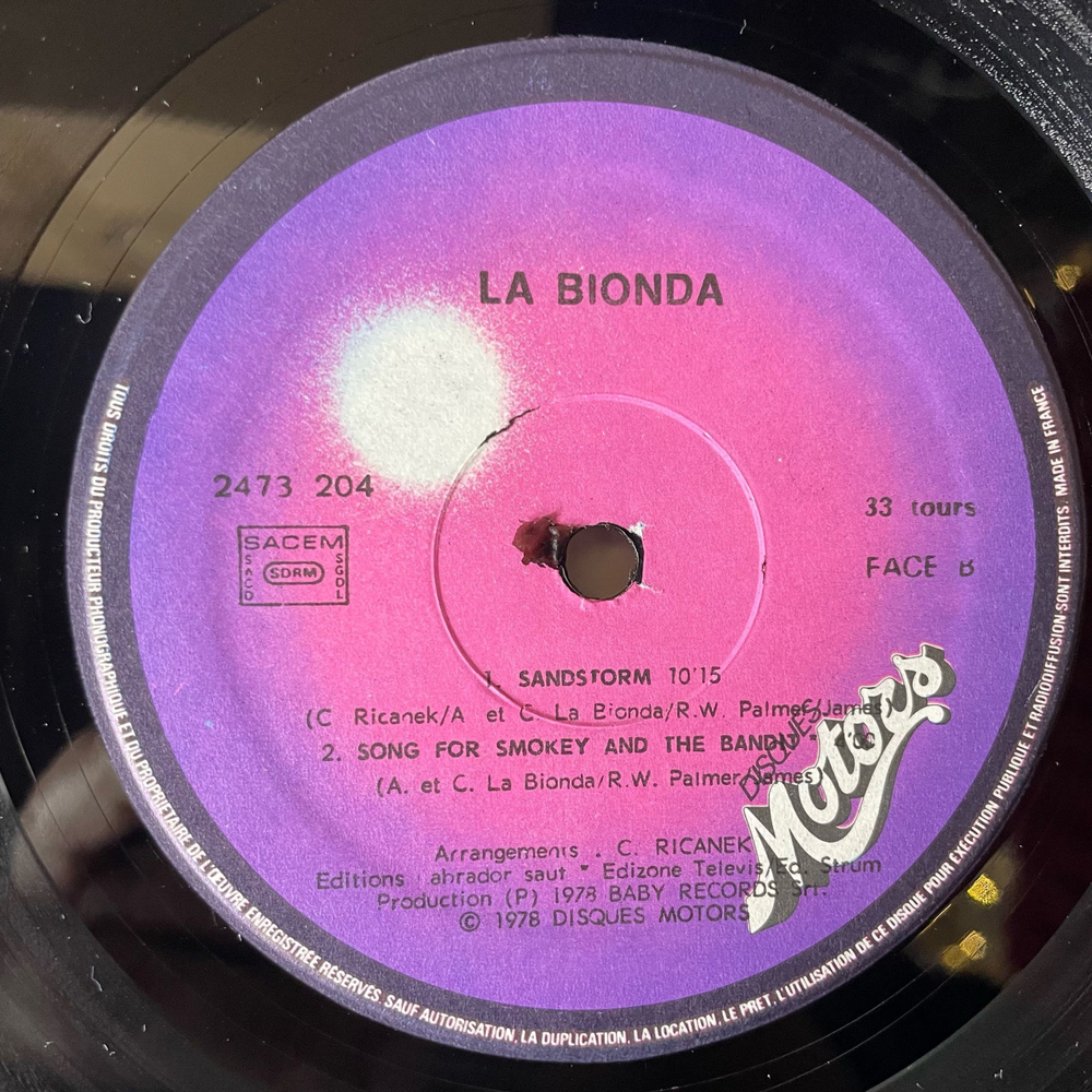 Винтажная виниловая пластинка LP La Bionda (Франция 1978)