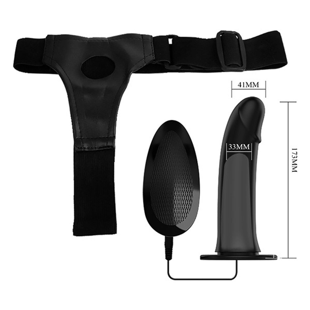 Мужской вибрострапон 17,3см на трусиках Pretty Love Harness Vito Strap-On BW-022055