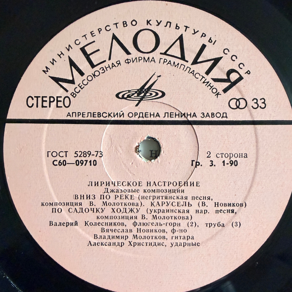 Виниловая пластинка Лирическое Настроение. Джазовые Композиции (Мелодия) LP