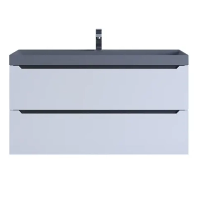 Тумба с раковиной для ванной Uperwood Tanos-Classic Quartz 100 см, белая графит/бетон