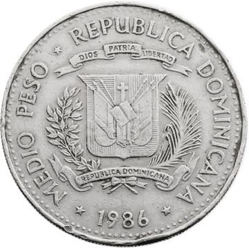 1/2 песо 1986 Доминикана