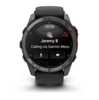 Garmin Fenix 8 PRO 51мм MicroLED Sapphire Carbon Gray DLC Titanium with Black/Pebble Gray Silicone Band