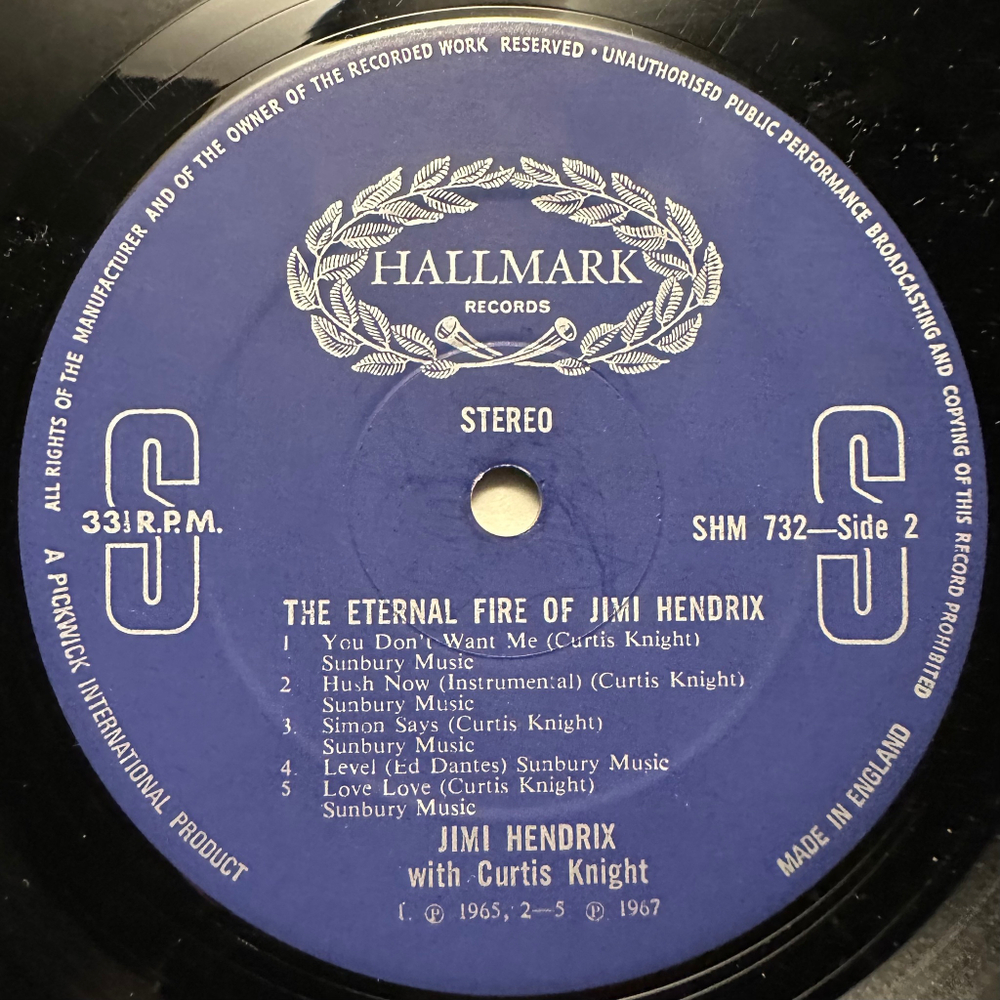 Jimi Hendrix With Curtis Knight - The Eternal Fire Of Jimi Hendrix (Англия 1971г.)