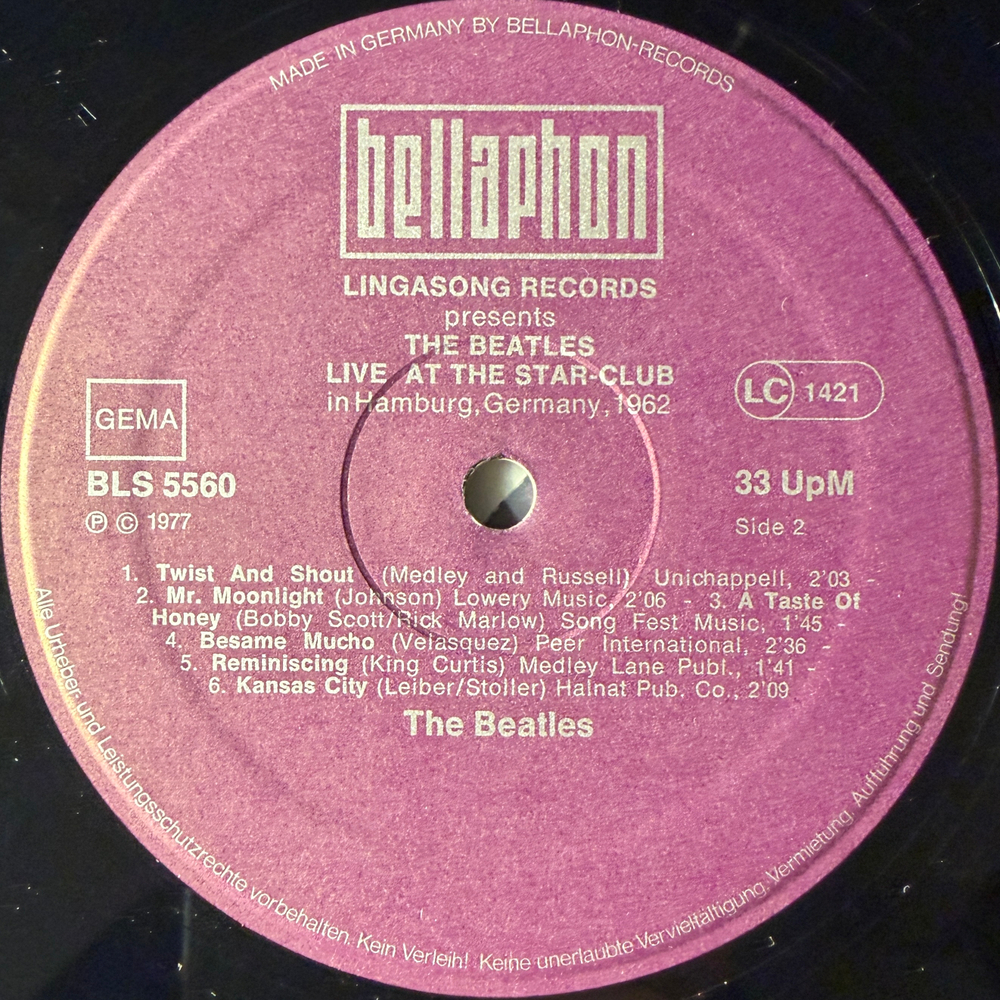 Виниловая пластинка The Beatles ‎– Live! At The Star-Club In Hamburg, Germany; 1962 2LP