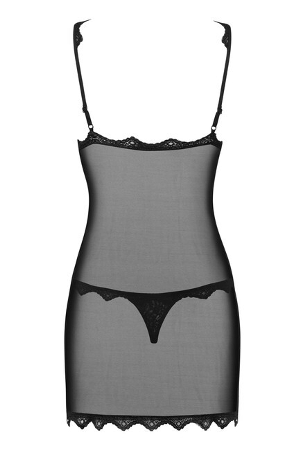 Черная сорочка с бархатным узором Emperita Chemise SM (42-44) (Цвет: черный)