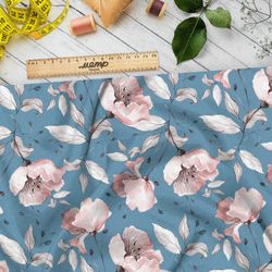 Ткань шифон нежные розовые цветы