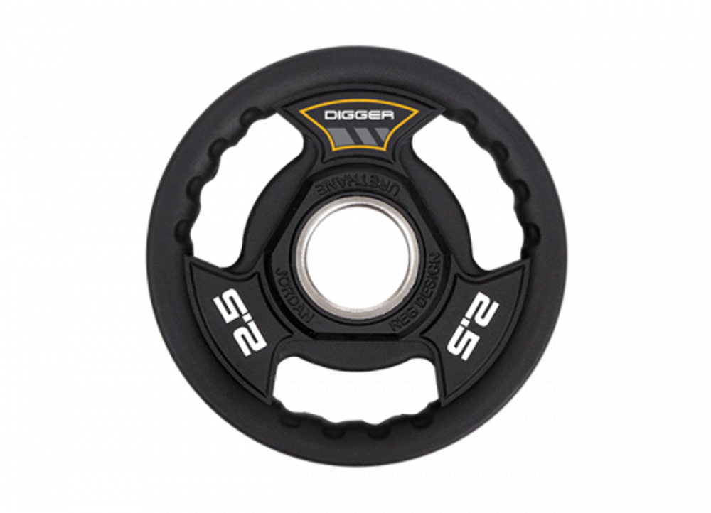 Диск олимпийский полиуретановый 3-х хватовый 2,5кг Hasttings Digger HD51C3A-2,5