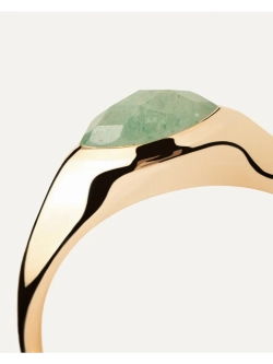 Кольцо женское PDPaola Nomad Green Aventurine серебро 925 пробы покрытое золотом 750 пробы AN01-A47