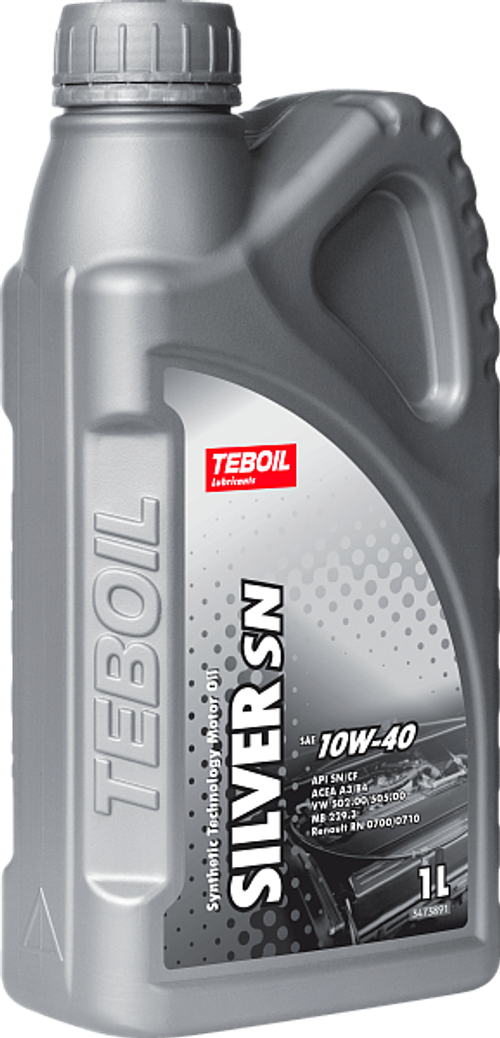 Моторное масло Teboil Silver SN 10W-40, SN/CF, A3/B4, полусинтетическое, 1 л