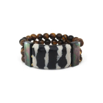 Браслет Nature Bijoux, Zebra, стрейч, с тигровым глазом, перламутром и смолистым песком в смоле, NB2