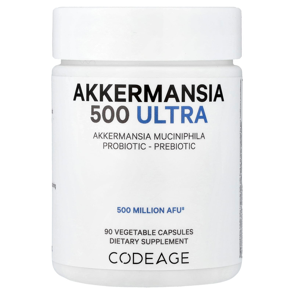 Codeage, Akkermansia 500 Ultra, аккермансия, 90 растительных капсул