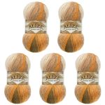 Пряжа Alize (Ализе) Angora Gold Batik / уп.5 мот. по 100 г, 550м, 5850 секционный